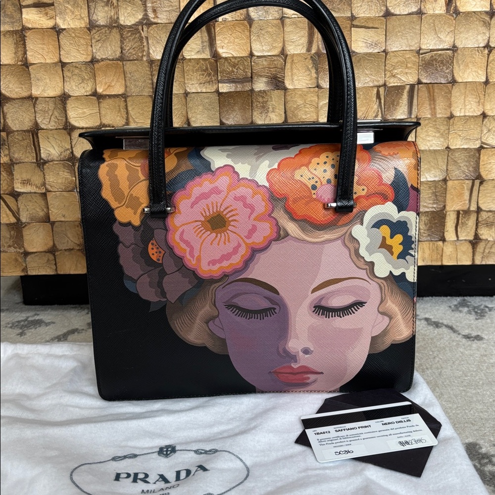 Prada Saffinao Girl Print Bag